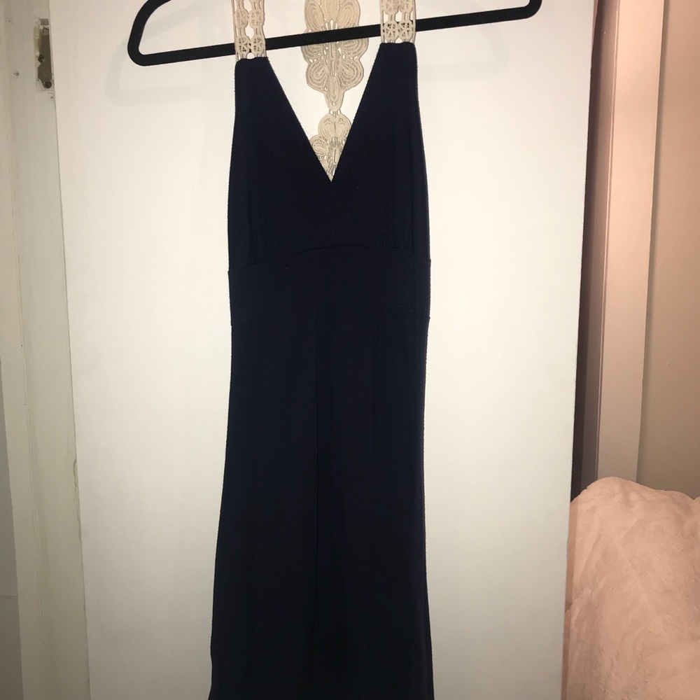 Navy Blue Cotton Dress by Ocean Drive